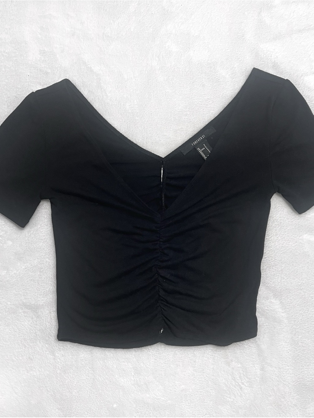 Ruched V-Neck Crop Top